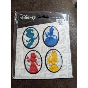 Disney Princess Silhouettes Iron-On Parch Set Ariel Cinderella Snow White Belle